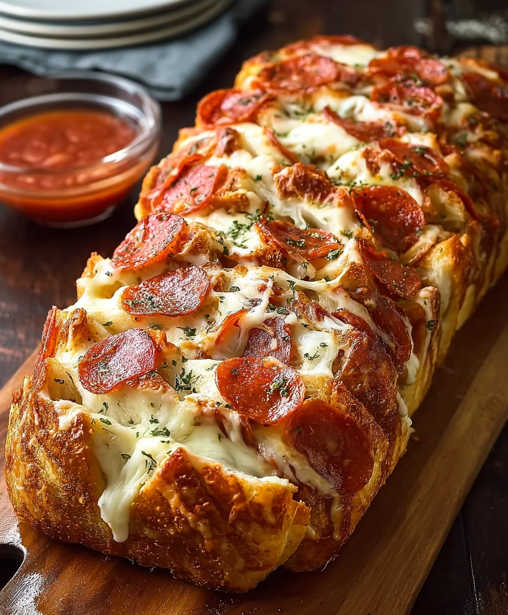Cheesy Beef Pepperoni Pull Apart Bread: Perfect Party Snack