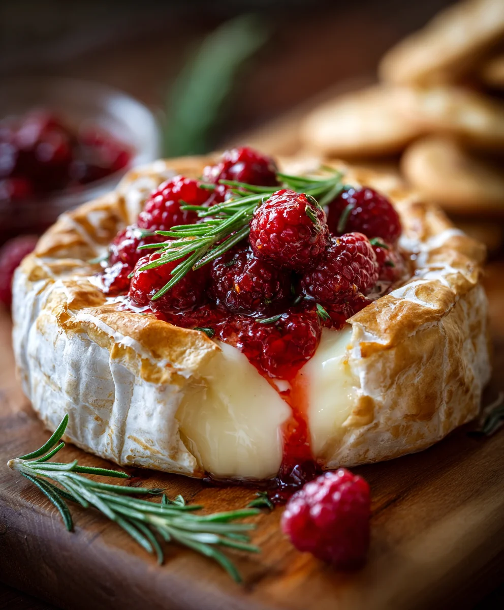 Baked Brie with Raspberry & Rosemary - A Delightful Appetizer