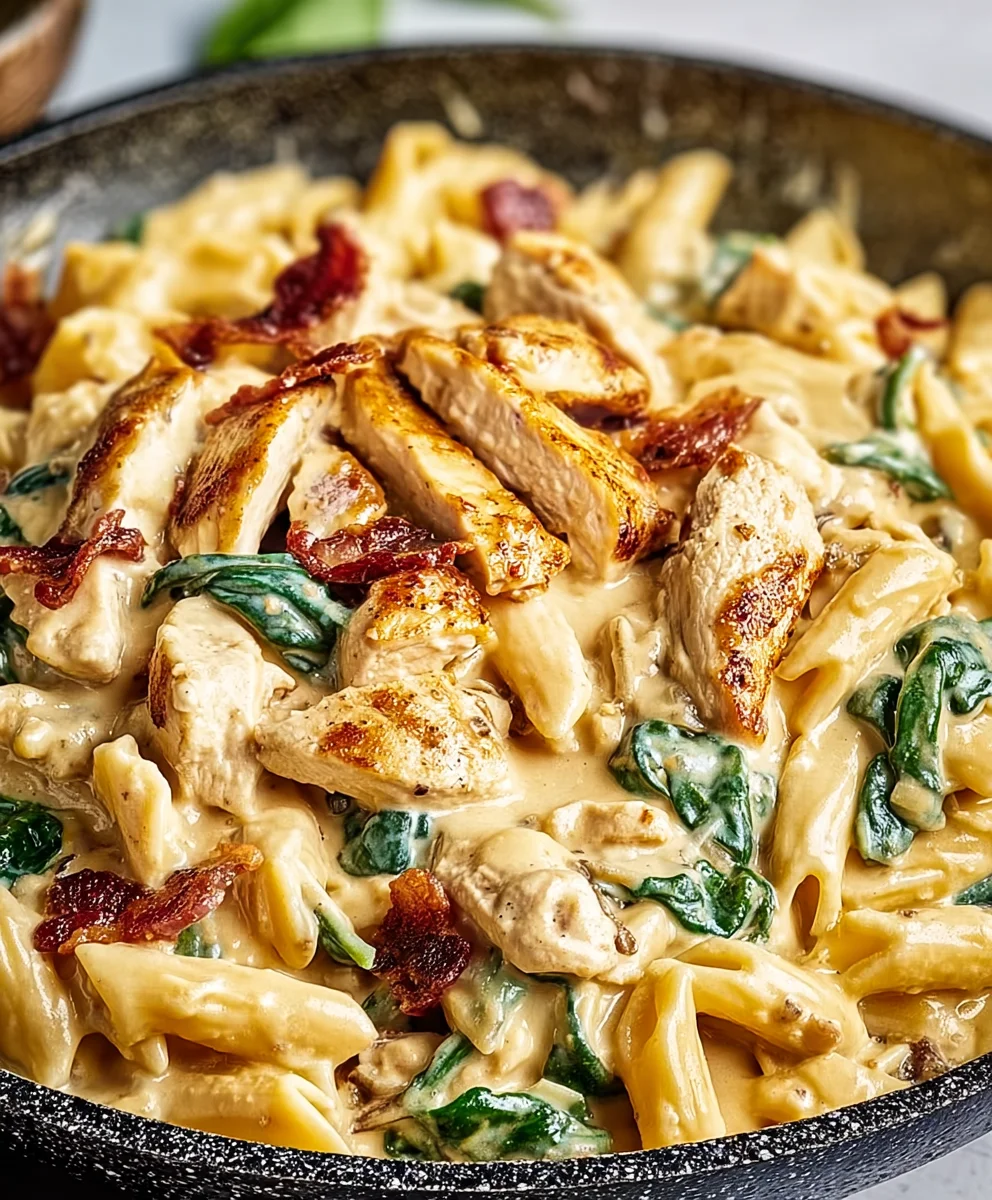 Creamy Tuscan Chicken Pasta: Sun-Dried Tomatoes, Spinach