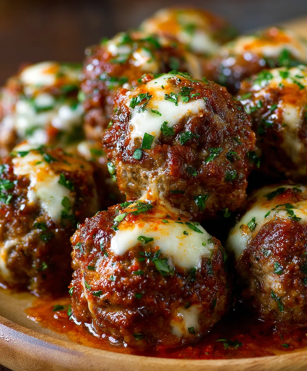 Delicious Mozzarella Stuffed Beef Meatballs Recipe