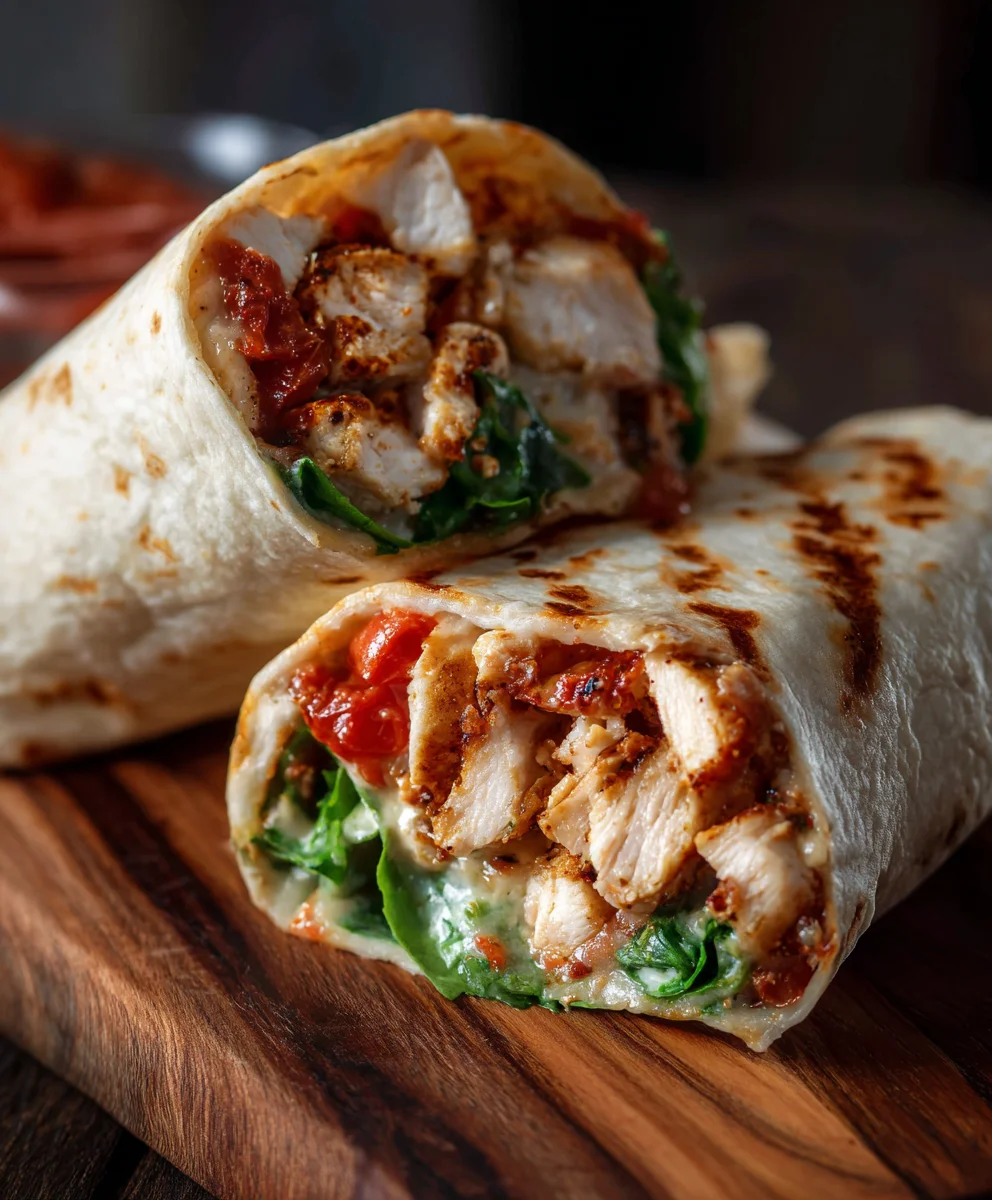 Cheesy Garlic Chicken Wraps: Quick & Flavorful Dinner!