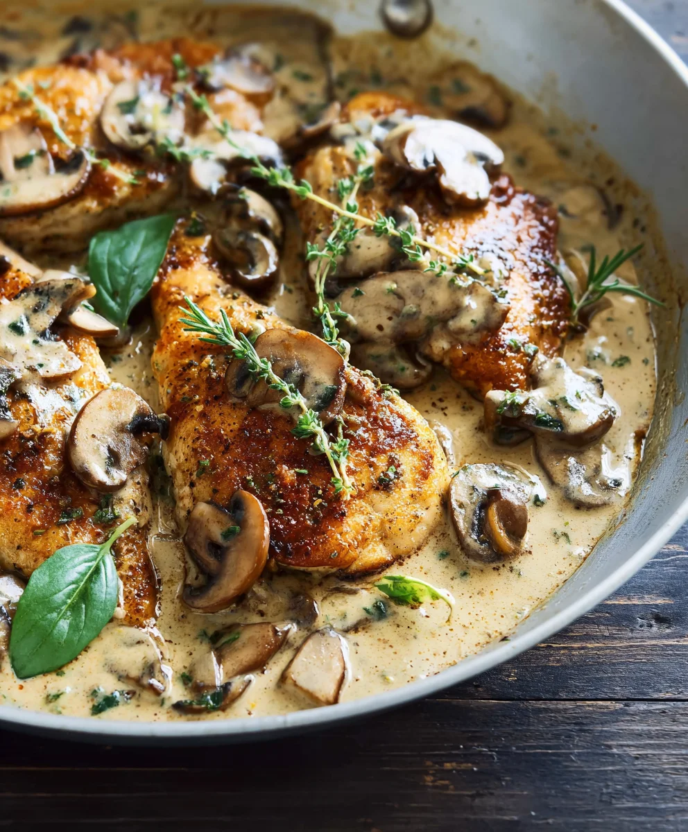 Easy Creamy Mushroom Chicken – Dinner Ready in Min!