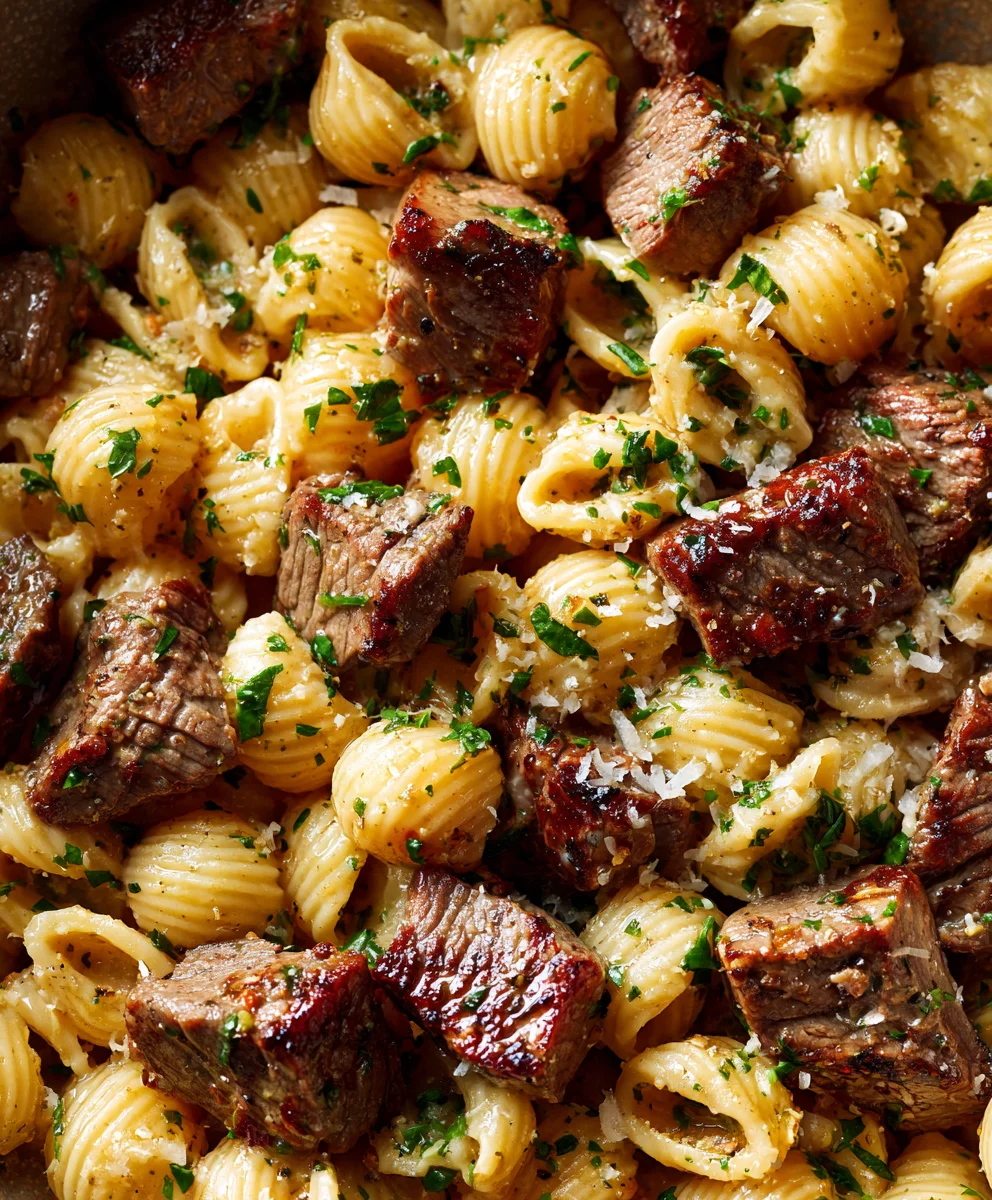 Garlic Butter Steak Bites Pasta - Fast & Flavorful Dinner!
