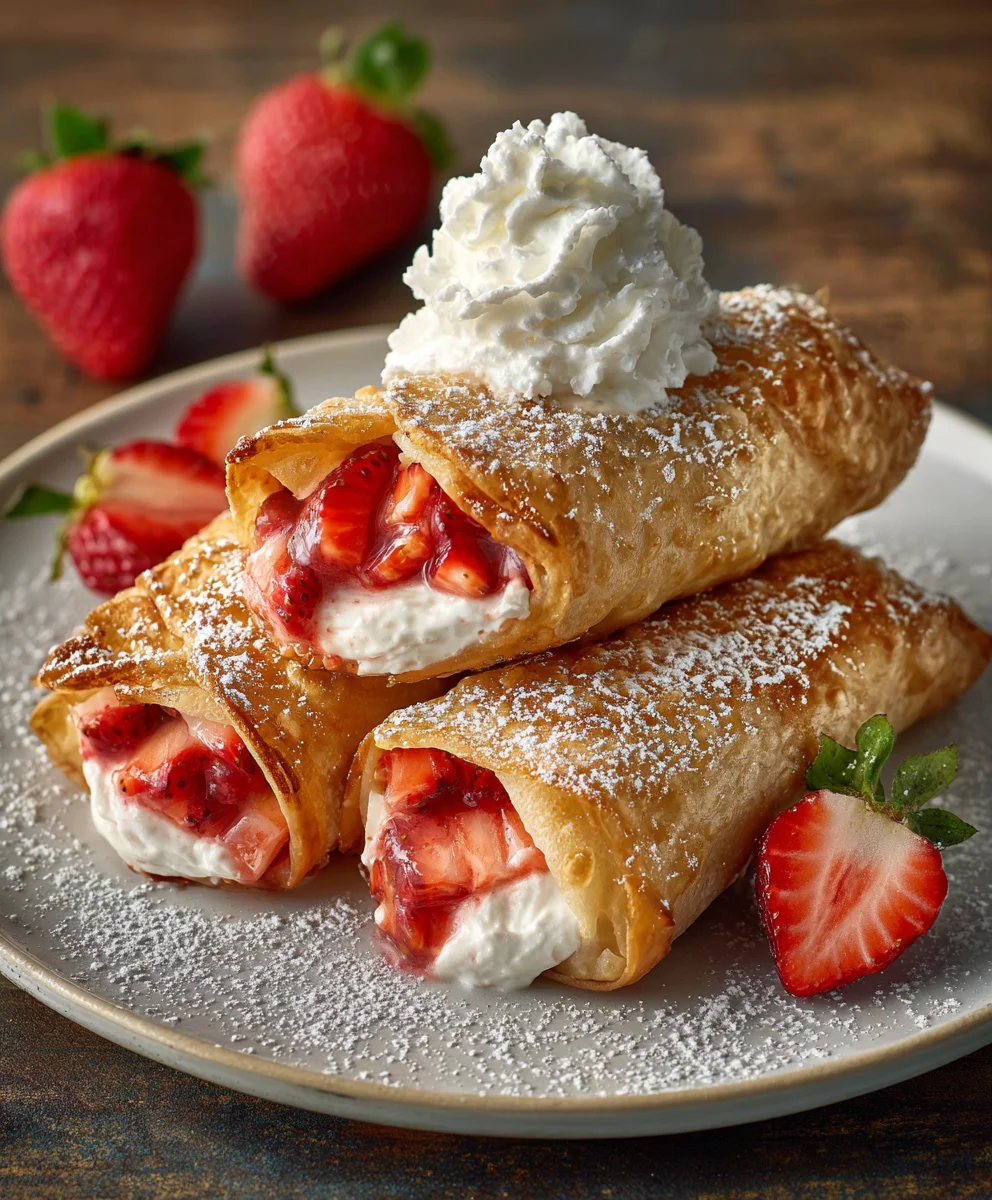 Crispy Strawberry Air Fryer Cheesecake Chimichangas
