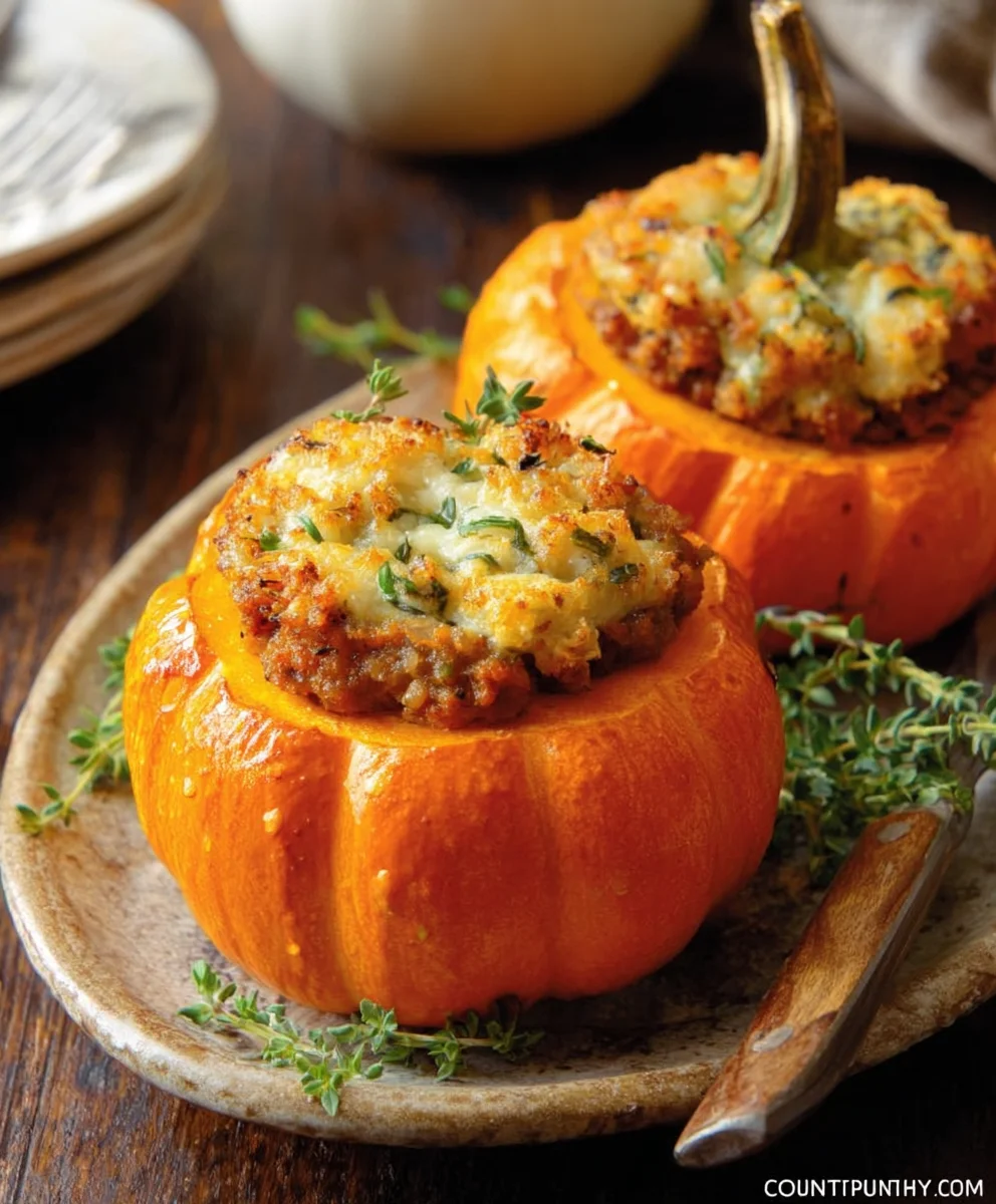 Stuffed Mini Pumpkins: Savory Beef & Veggie Delight!