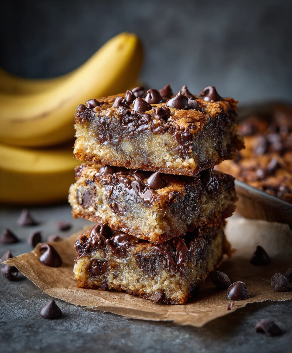 Decadent Banana Chocolate Chip Bars Recipe – Easy & Delicious