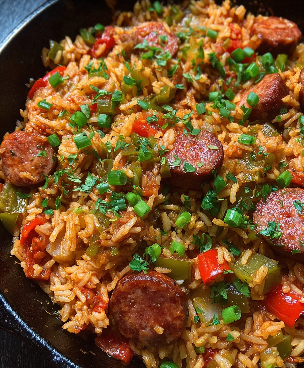 Easy Cajun Beef Sausage Rice: Flavorful One-Pan Meal!