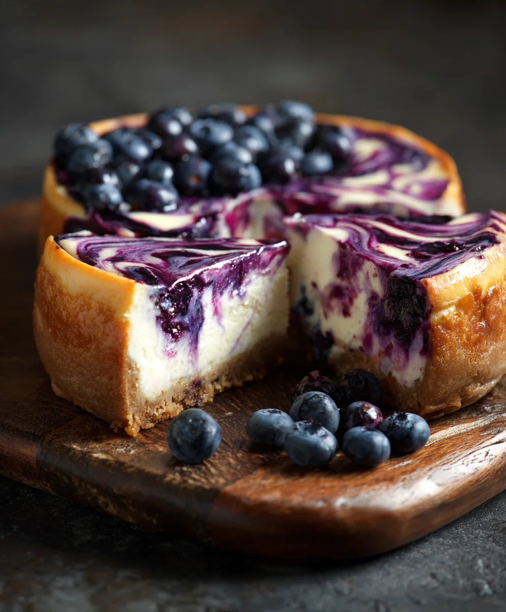 Dreamy Blueberry Swirl Cheesecake - Your New Favorite!