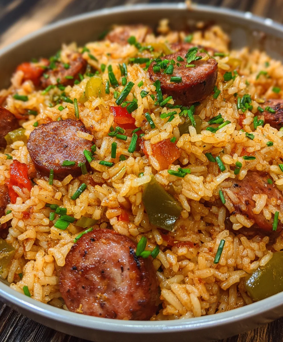 Easy Cajun Beef Sausage Rice: Flavorful One-Pan Meal!