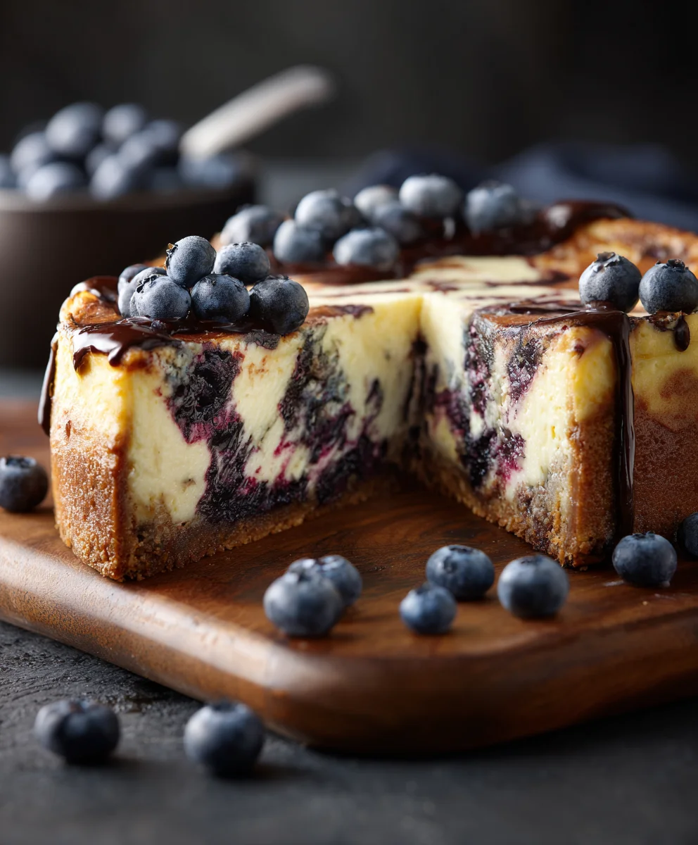 Dreamy Blueberry Swirl Cheesecake - Your New Favorite!