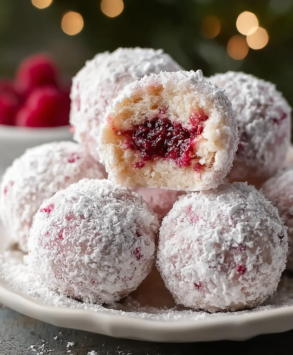 Melt-in-Your-Mouth Raspberry Almond Snowballs Recipe