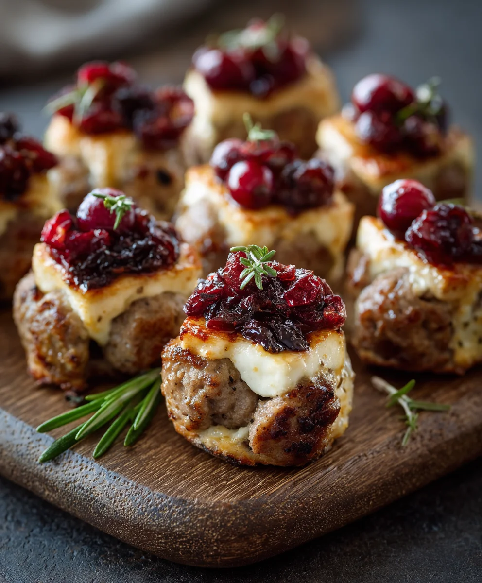Delicious Beef Sausage Cranberry Brie Bites for Parties