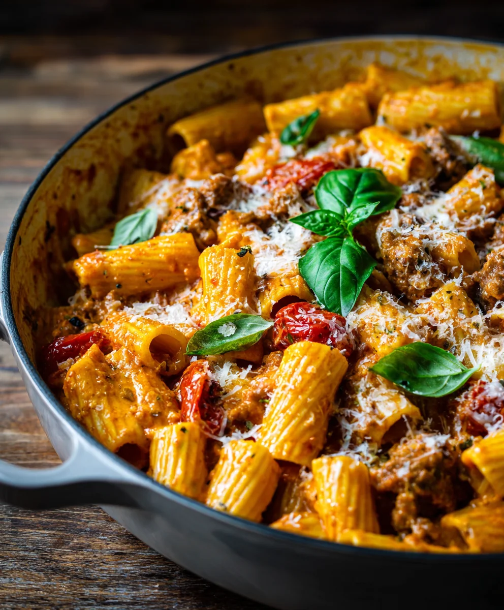 Rich & Creamy Beef Sausage Rigatoni – Your New Favorite Meal