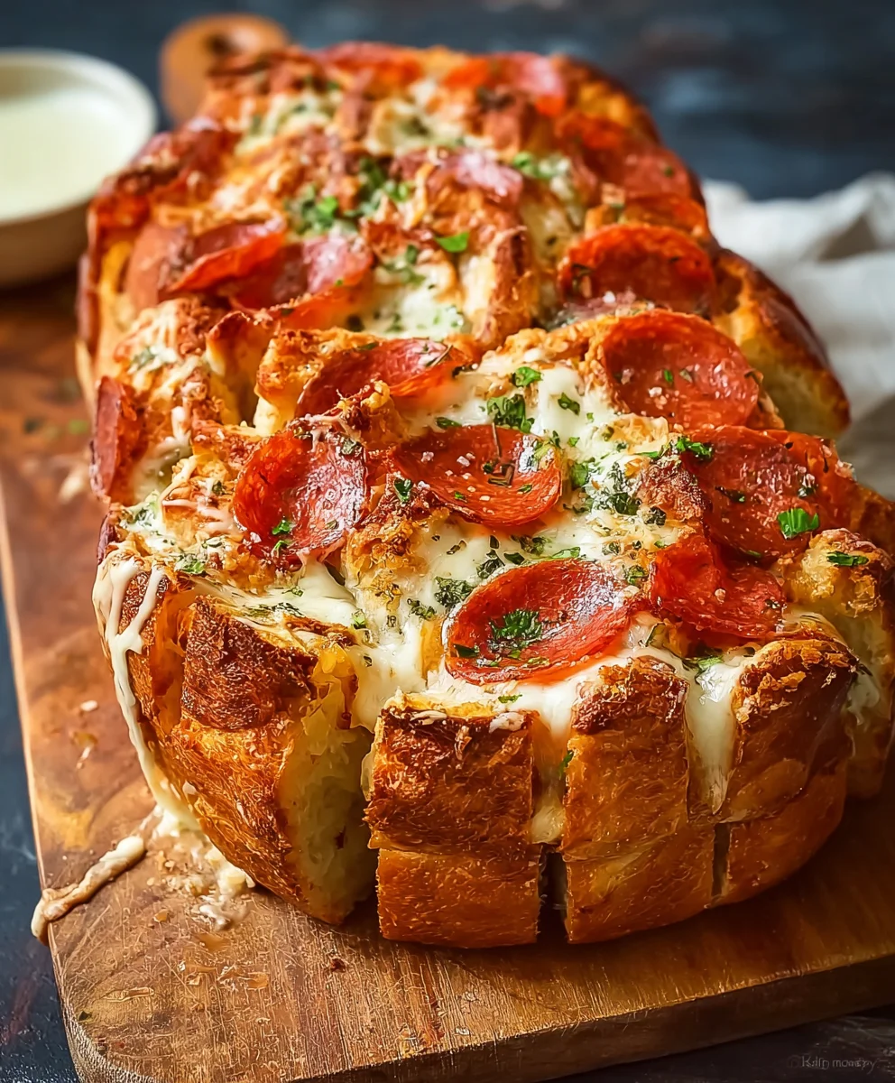 Beef Pepperoni Pull Apart Bread: Cheesy & Delicious!