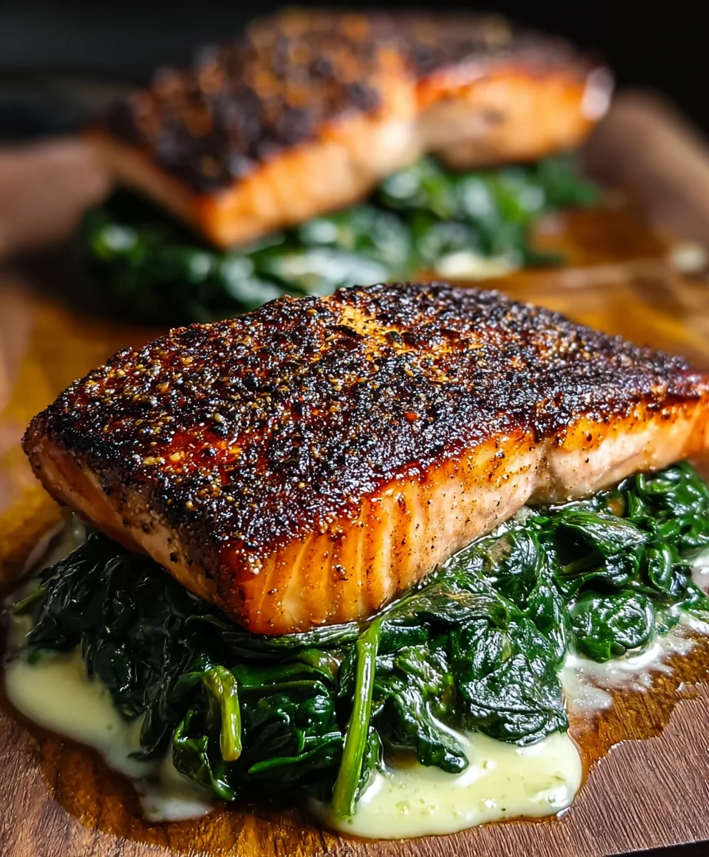 Blackened Spinach Stuffed Salmon: Easy & Delicious