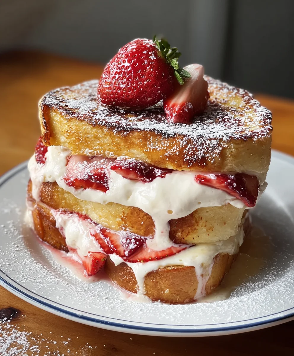 Decadent Strawberry Cream Cheese Stuffed French Toast