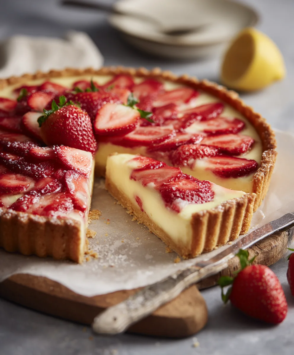 Delicious Strawberry Lemon Tart: Perfect Sweet & Tart Dessert