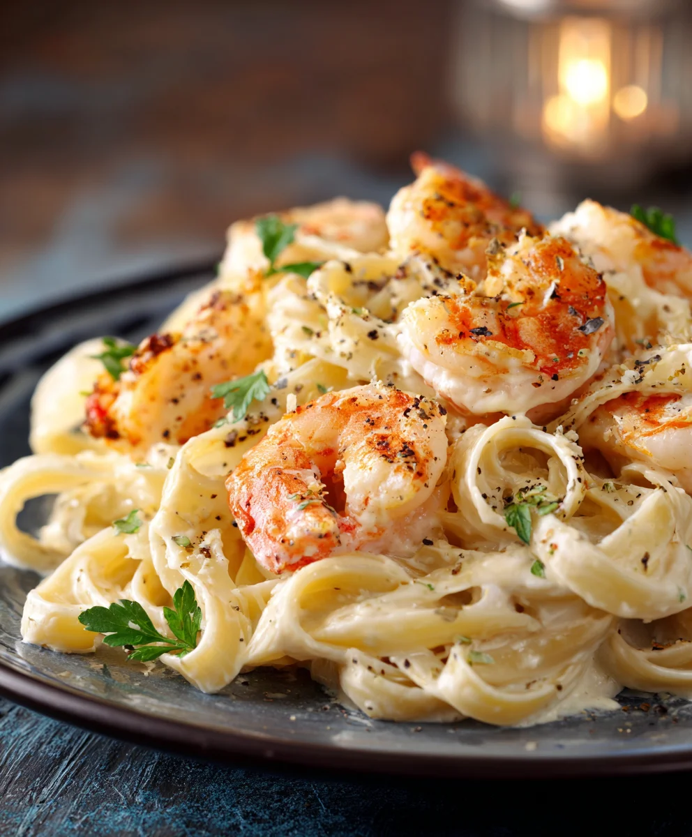 Creamy Shrimp Fettuccine Alfredo with Homemade Sauce