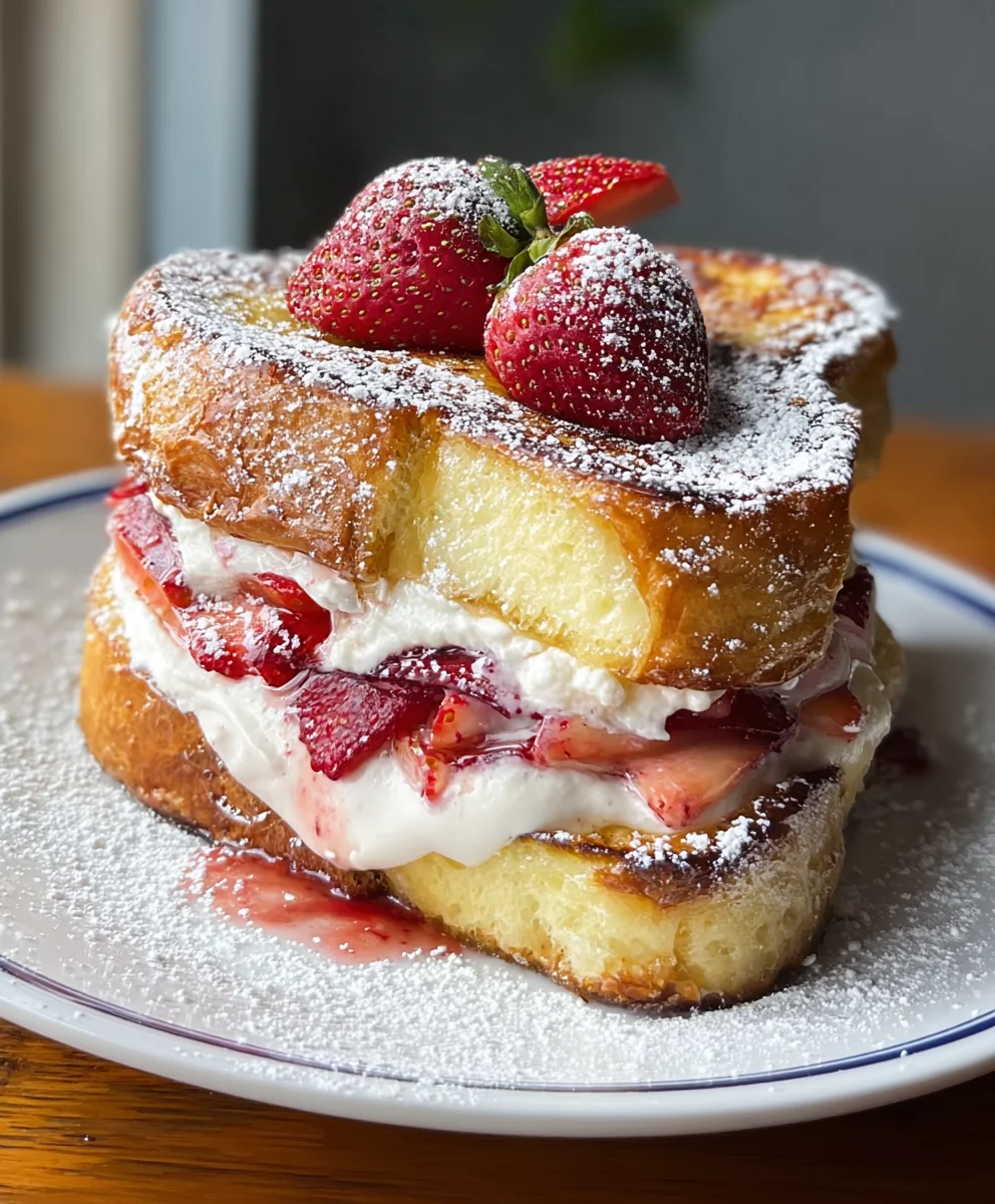 Decadent Strawberry Cream Cheese Stuffed French Toast