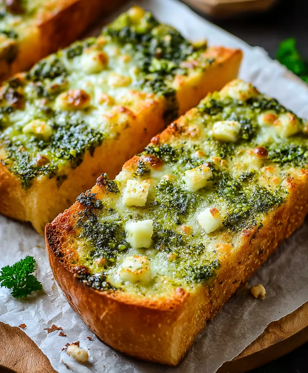 Mouthwatering Cheesy Pesto Garlic Bread – Quick Recipe