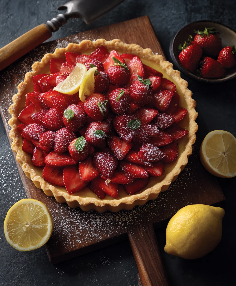 Delicious Strawberry Lemon Tart: Perfect Sweet & Tart Dessert