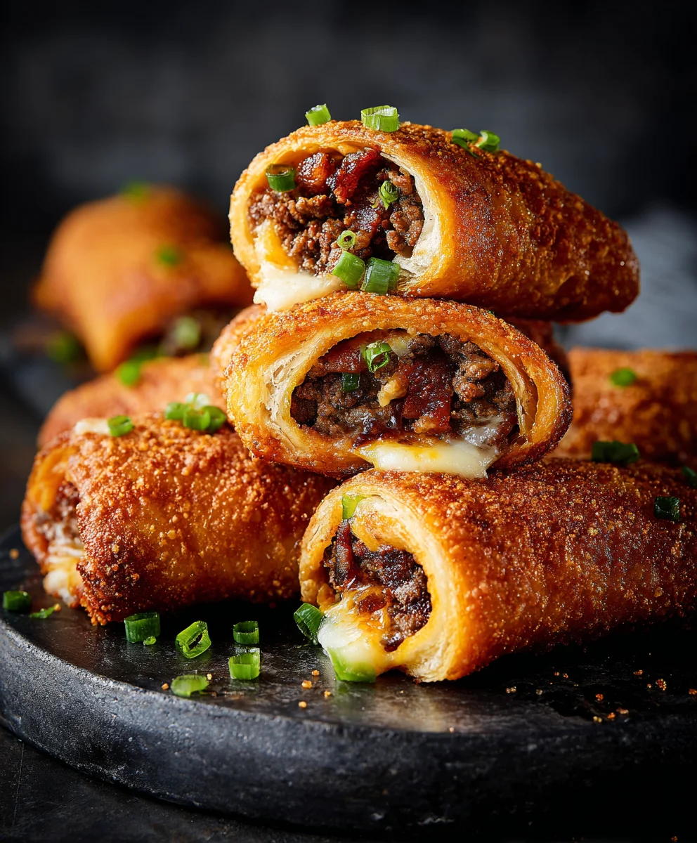 Easy & Crispy Cheesy Beef Baconrolls - A Family Favorite!