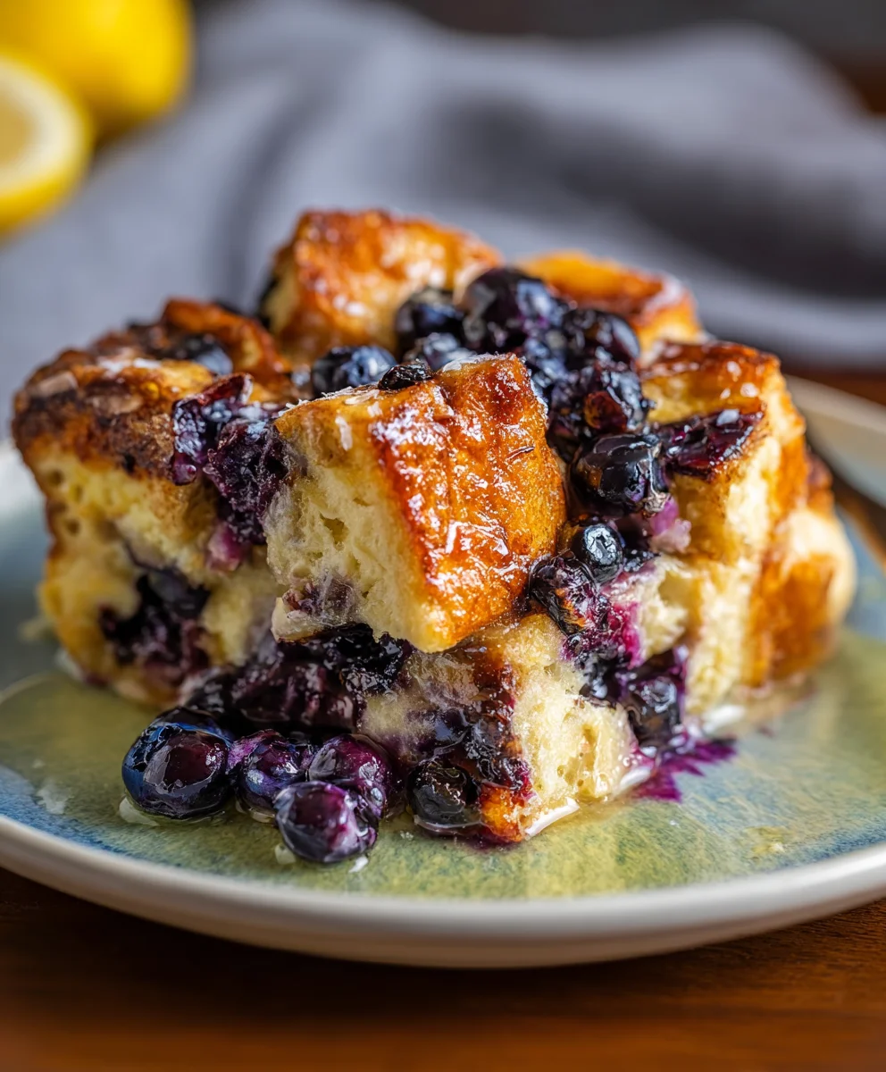 Wake Up to Blueberry Lemon French Toast Casserole Overnight!