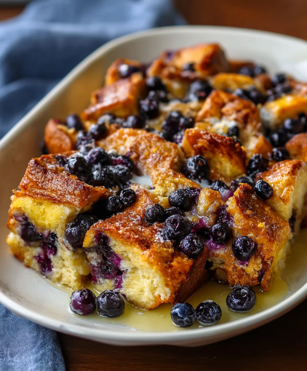 Wake Up to Blueberry Lemon French Toast Casserole Overnight!
