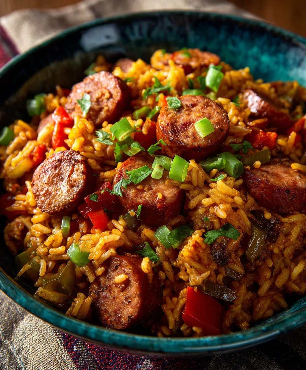 Cajun Beef Sausage & Rice Skillet: Easy One-Pan Meal!
