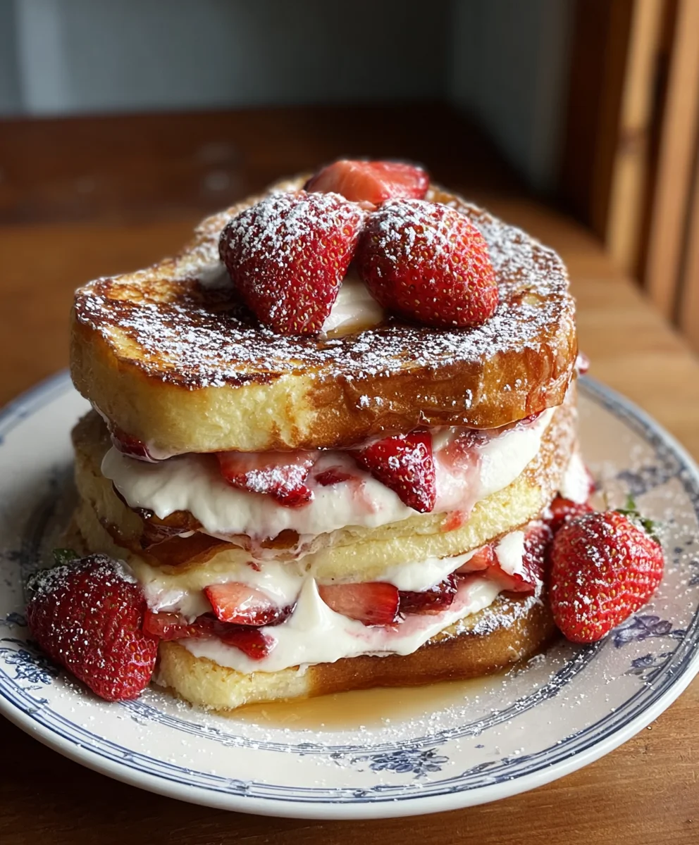 Decadent Strawberry Cream Cheese Stuffed French Toast