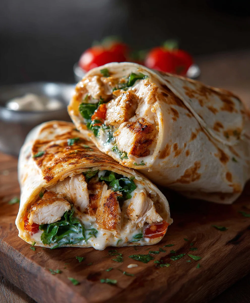 Easy Cheesy Garlic Chicken Wraps: Dinner in Minutes!