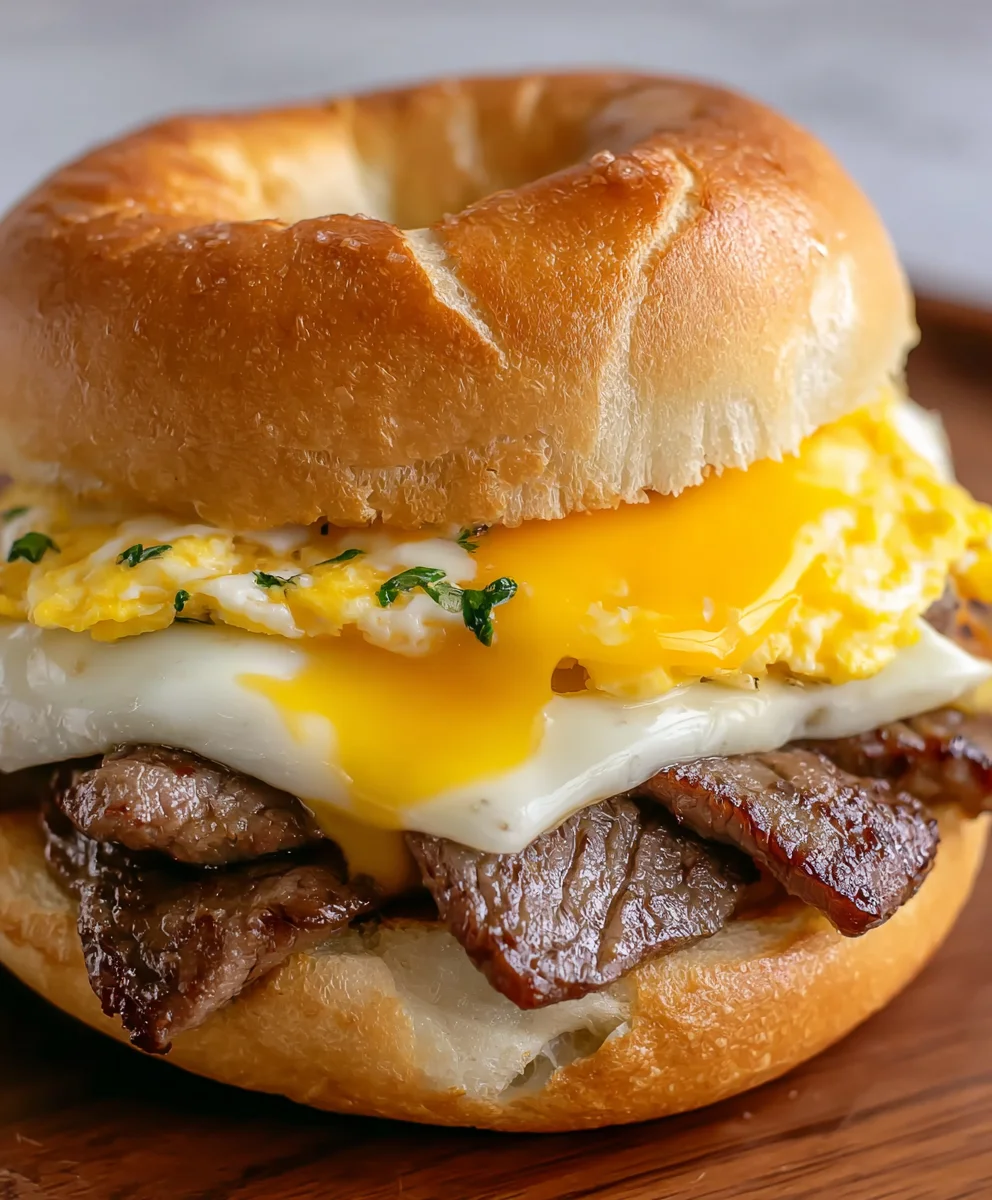Easy Copycat McDonald's Steak Egg Cheese Breakfast Sandwich