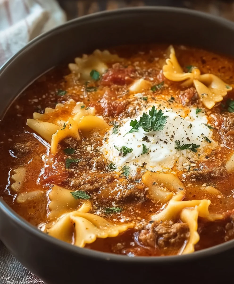 Hearty Beef Lasagna Soup Recipe – Quick & Comforting Meal