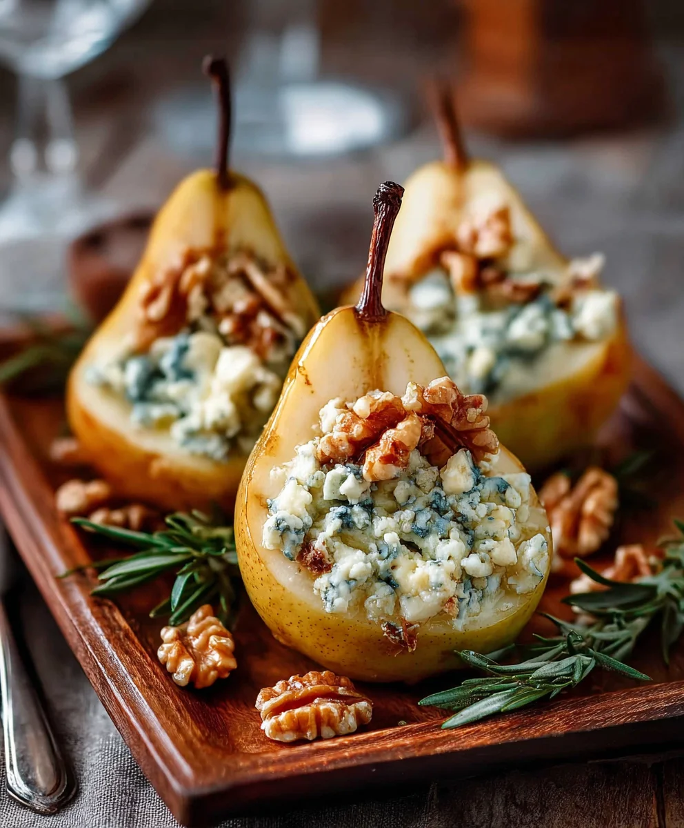 Elegant Blue Cheese Stuffed Pears: Easy Appetizer Recipe