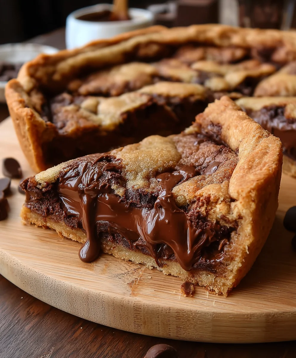Nutella Stuffed Cookie Pie - Decadent Dessert