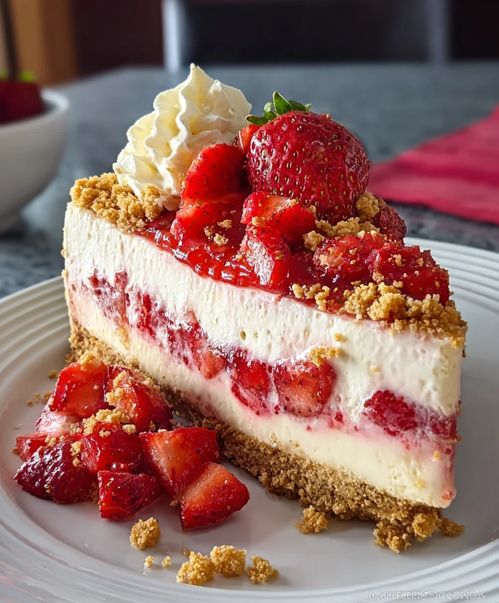 Strawberry Crunch Cheesecake - Delicious & Easy Recipe