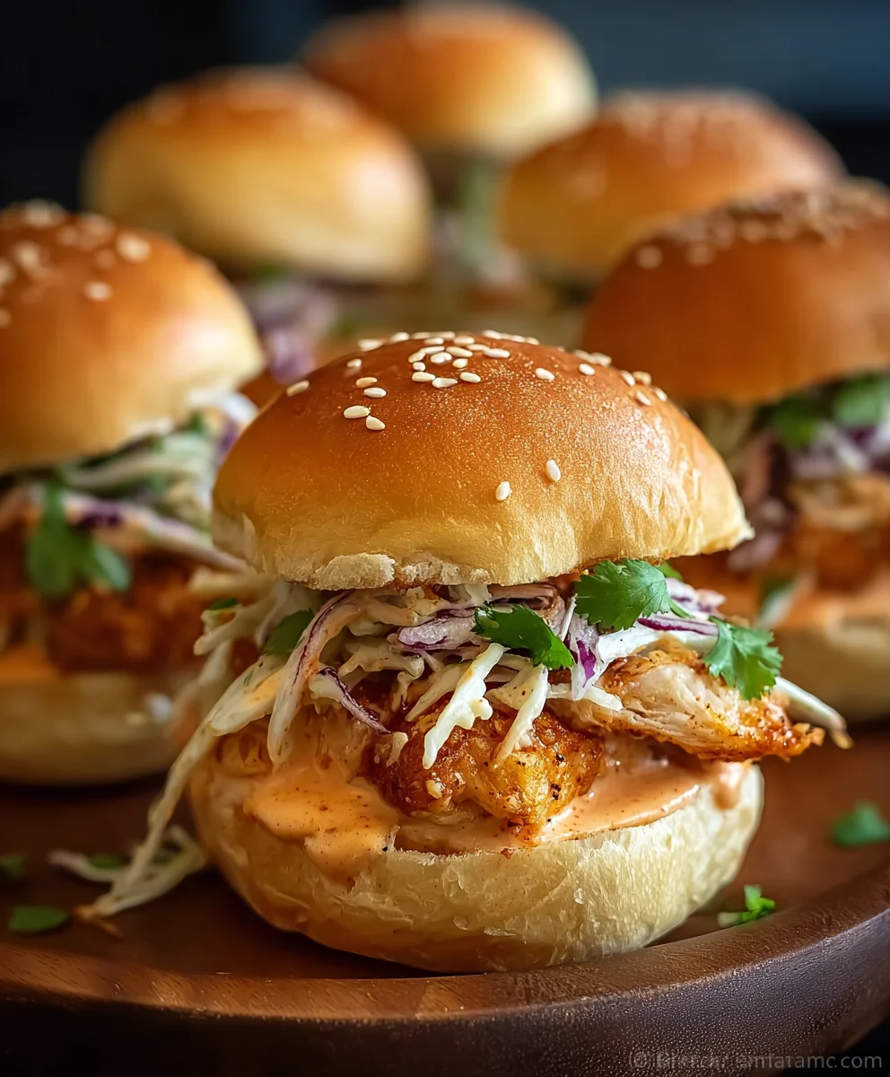Bang Bang Chicken Sliders-Easy Spicy Recipe