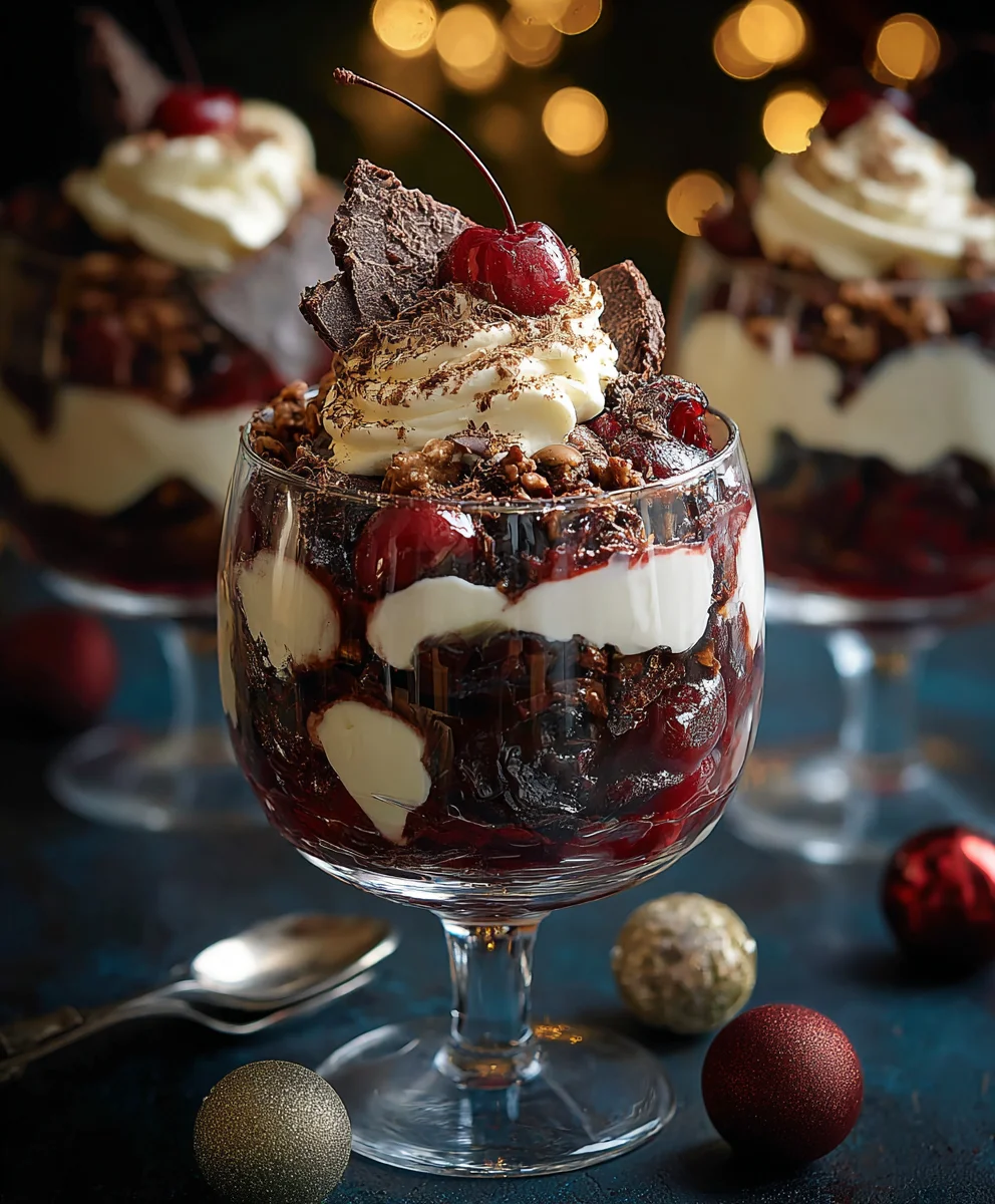 Easy Black Forest Trifle for Christmas Dessert
