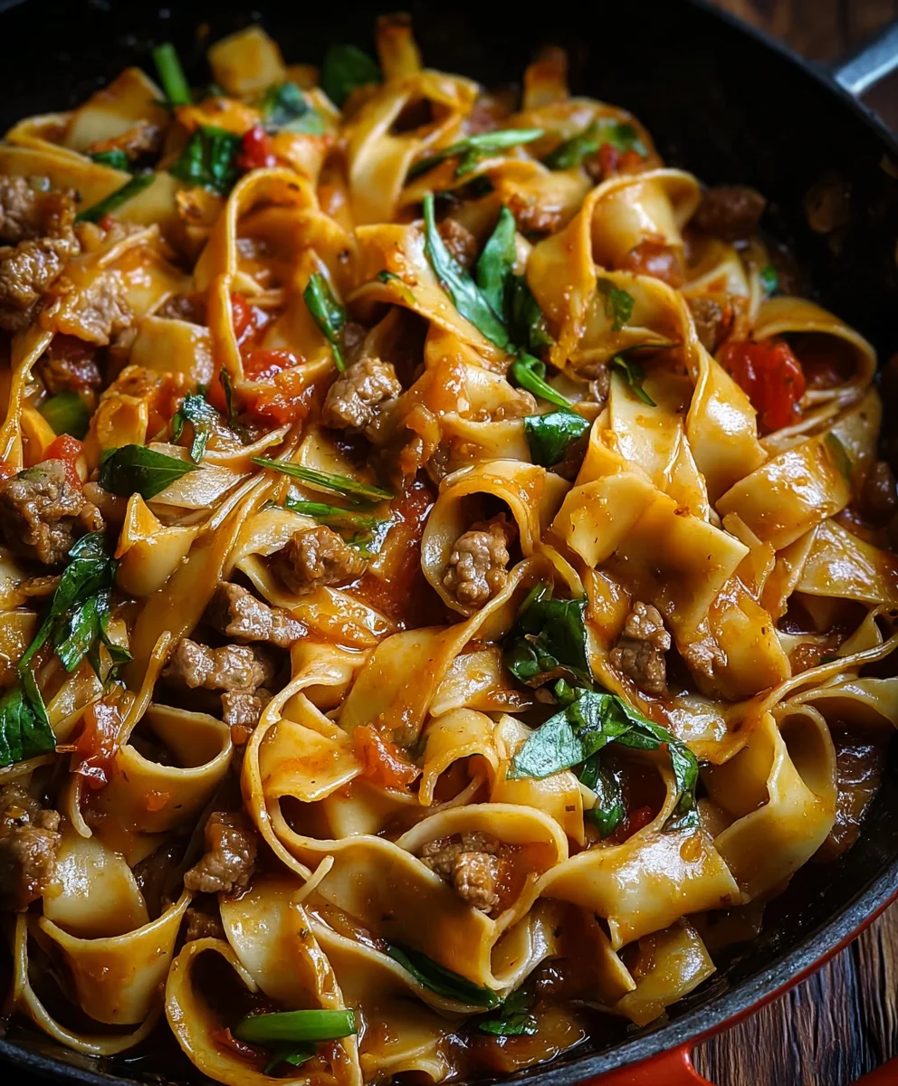 Spicy Beef Drunken Noodles-Easy Italian Flavor