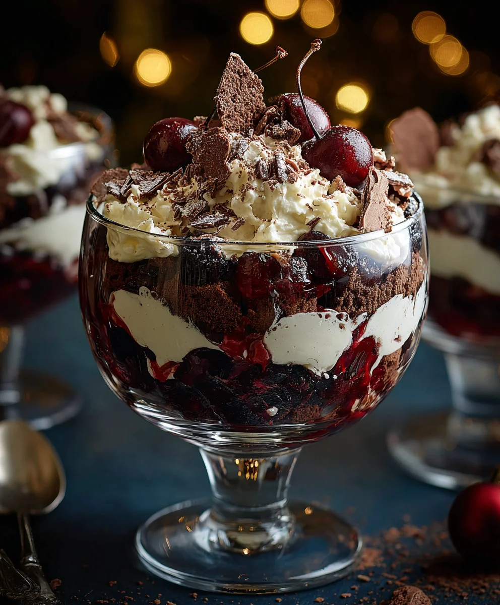 Easy Black Forest Trifle for Christmas Dessert