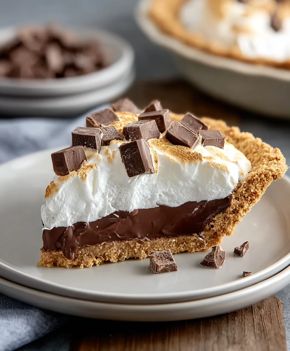 Easy S'mores Pie Recipe- Decadent Chocolate Graham Cracker Treat