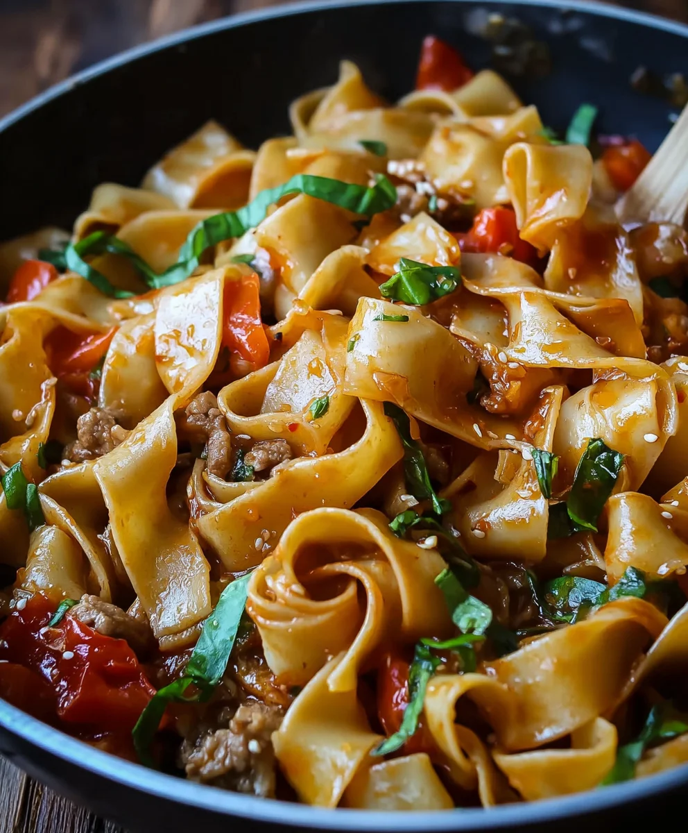Spicy Beef Drunken Noodles-Easy Italian Flavor