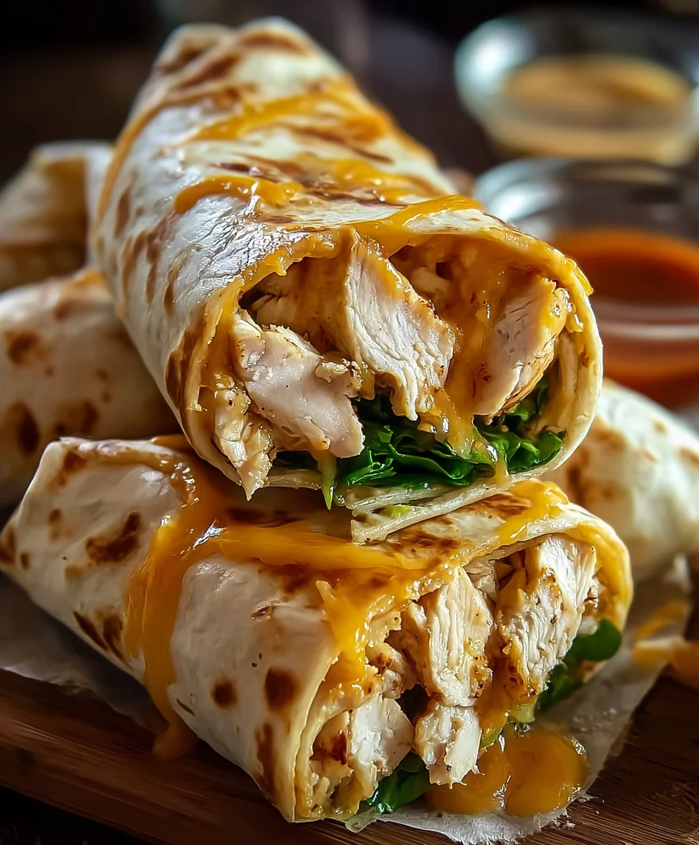 Cheesy Garlic Chicken Wraps - Easy & Delicious Meal
