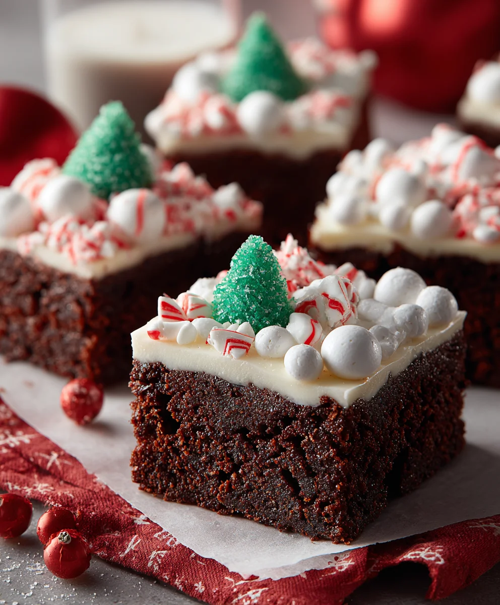 Frosted Christmas Brownies - Easy Festive Treat