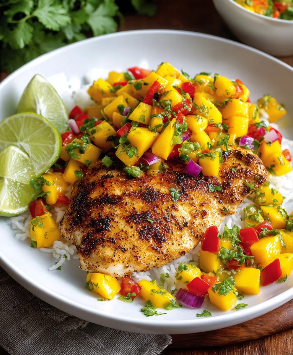 Spicy Chicken with Mango Salsa-Fresh Flavor