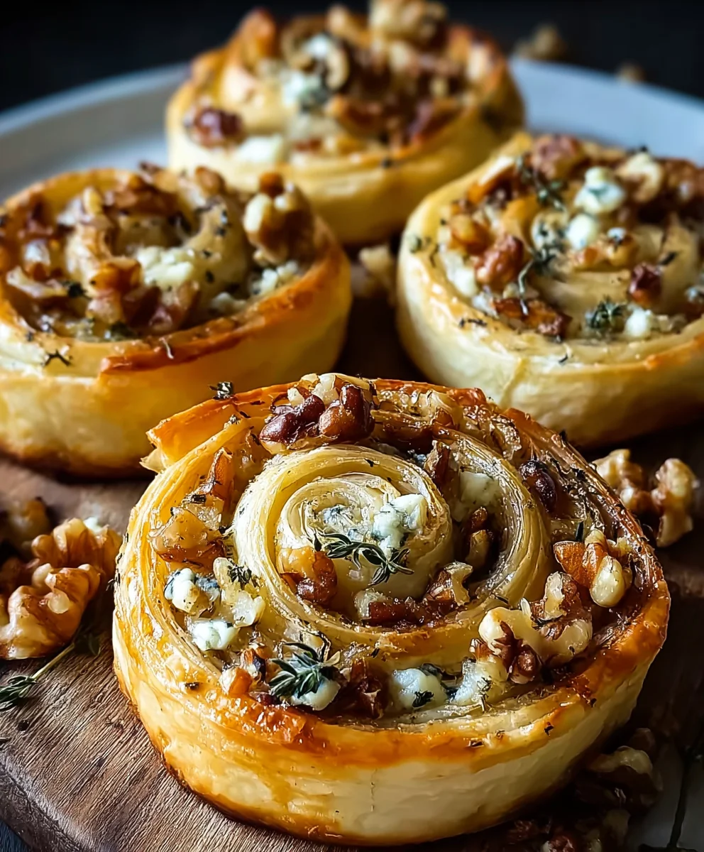 Blue Cheese Walnut Twirls-Savory Appetizer Delight
