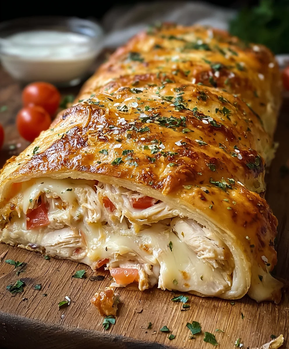 Easy Chicken Ranch Stromboli Recipe-Dinner Favorite