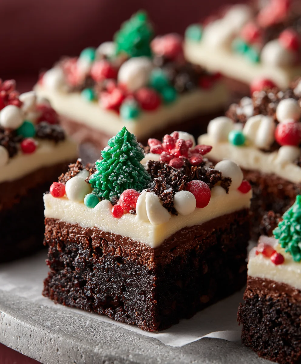 Frosted Christmas Brownies - Easy Festive Treat