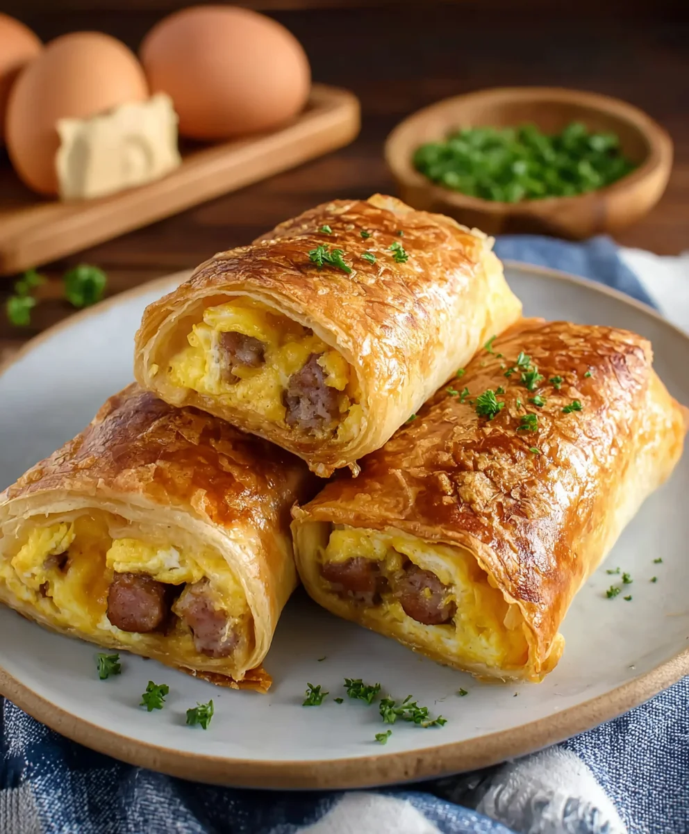 Easy Sausage Egg Breakfast Roll-Ups Quick Treat