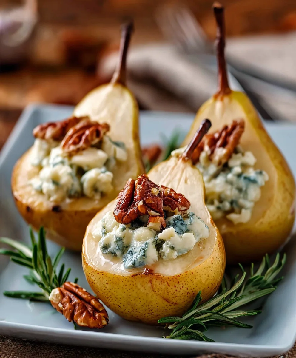 Elegant Blue Cheese Stuffed Pears: Easy Appetizer Recipe